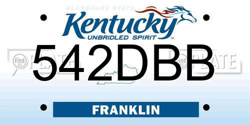 542DBB Kentucky License Plate