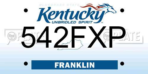 542FXP Kentucky License Plate