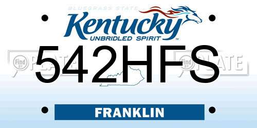 542HFS Kentucky License Plate