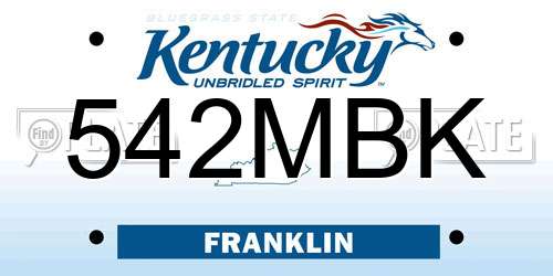 542MBK Kentucky License Plate