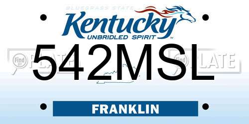 542MSL Kentucky License Plate