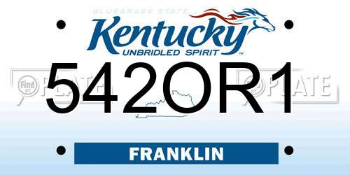 542OR1 Kentucky License Plate