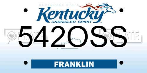 542OSS Kentucky License Plate