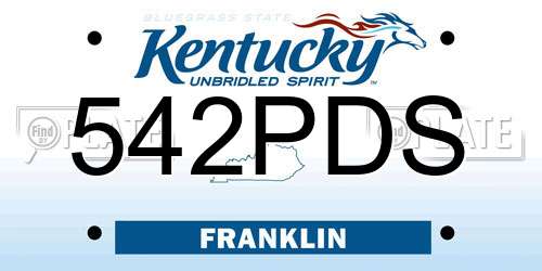 542PDS Kentucky License Plate