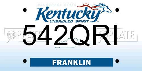 542QRI Kentucky License Plate
