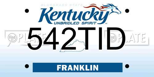 542TID Kentucky License Plate