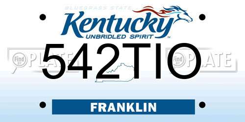 542TIO Kentucky License Plate