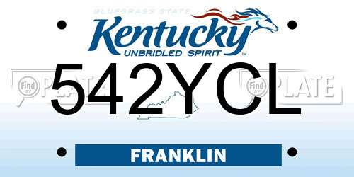 542YCL Kentucky License Plate