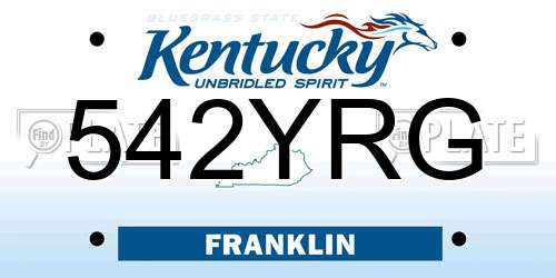 542YRG Kentucky License Plate