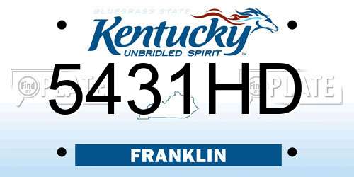 5431HD Kentucky License Plate