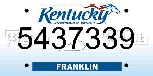 5437339 Kentucky License Plate