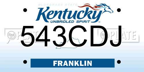 543CDJ Kentucky License Plate