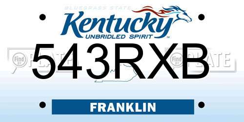 543RXB Kentucky License Plate
