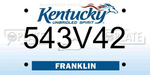 543V42 Kentucky License Plate