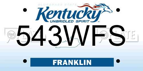 543WFS Kentucky License Plate