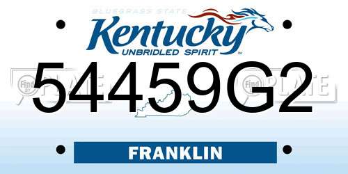 54459G2 Kentucky License Plate