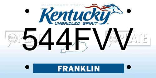 544FVV Kentucky License Plate