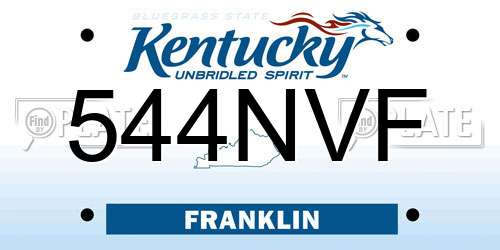 544NVF Kentucky License Plate