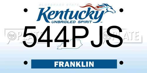 544PJS Kentucky License Plate