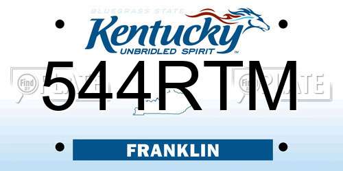 544RTM Kentucky License Plate