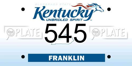 545 Kentucky License Plate