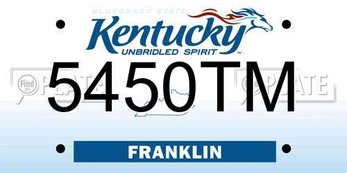 5450TM Kentucky License Plate