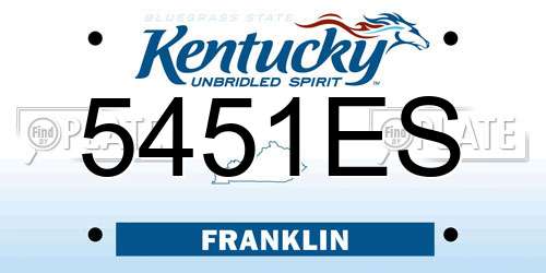 5451ES Kentucky License Plate