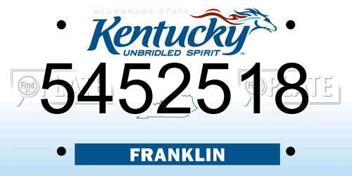 5452518 Kentucky License Plate