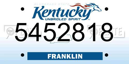 5452818 Kentucky License Plate