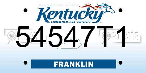 54547T1 Kentucky License Plate
