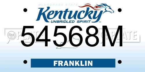 54568M Kentucky License Plate
