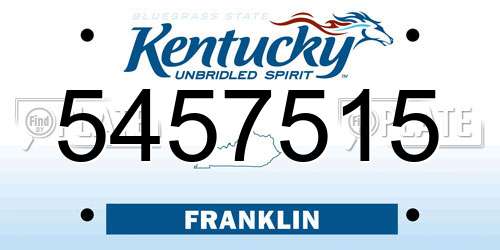 5457515 Kentucky License Plate
