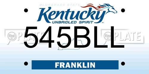 545BLL Kentucky License Plate
