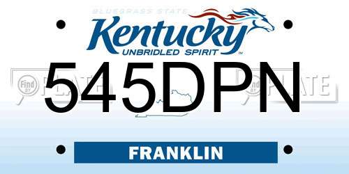 545DPN Kentucky License Plate