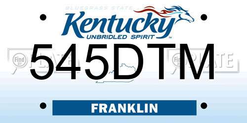 545DTM Kentucky License Plate