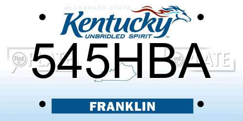 545HBA Kentucky License Plate