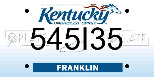 545I35 Kentucky License Plate
