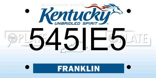 545IE5 Kentucky License Plate
