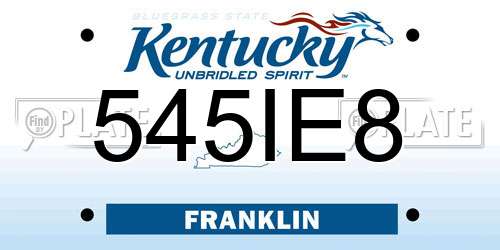 545IE8 Kentucky License Plate