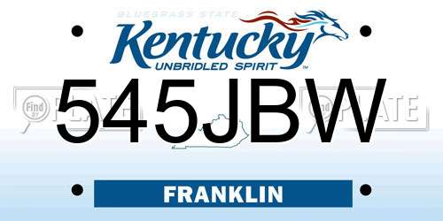 545JBW Kentucky License Plate