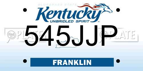 545JJP Kentucky License Plate