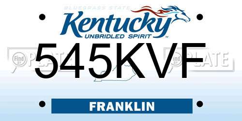 545KVF Kentucky License Plate
