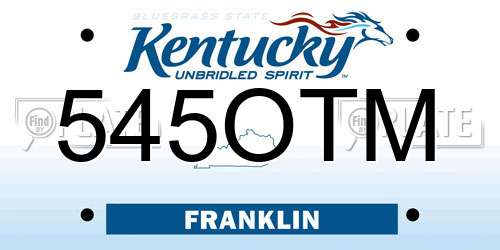 545OTM Kentucky License Plate