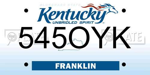 545OYK Kentucky License Plate