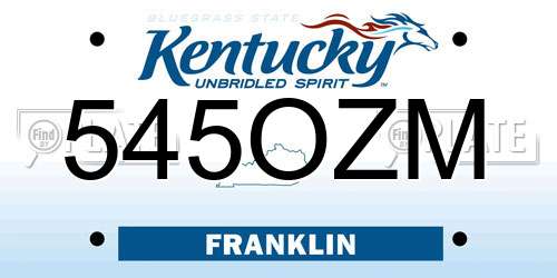 545OZM Kentucky License Plate