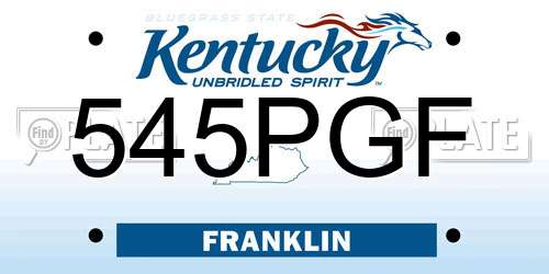 545PGF Kentucky License Plate