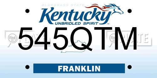 545QTM Kentucky License Plate