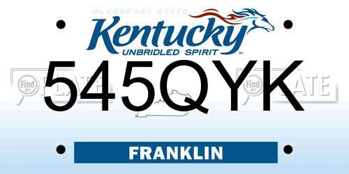 545QYK Kentucky License Plate