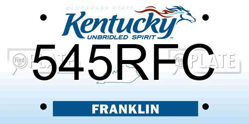 545RFC Kentucky License Plate