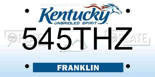 545THZ Kentucky License Plate